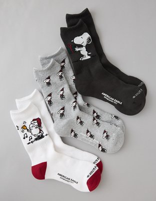 AE Snoopy Crew Socks 3-Pack