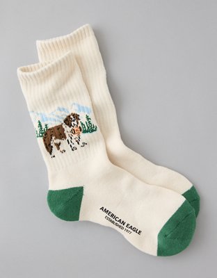 AE Graphic Terry Crew Socks