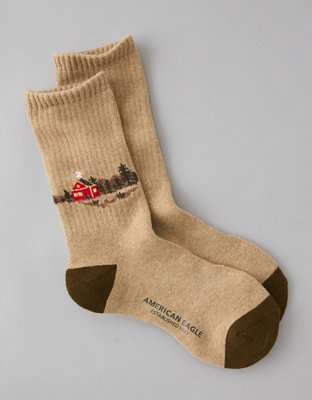 AE Graphic Terry Crew Socks