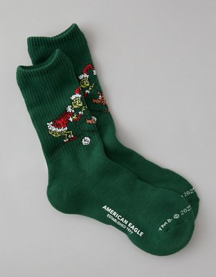 AE Grinch Crew Socks | American Eagle display picture 1