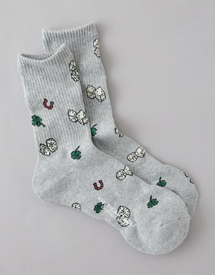 AE St. Patrick's Day Terry Crew Socks