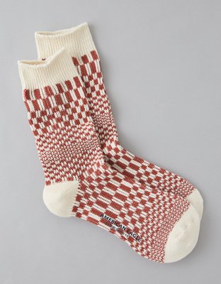 AE Micro Check Crew Socks from American Eagle - $6.96