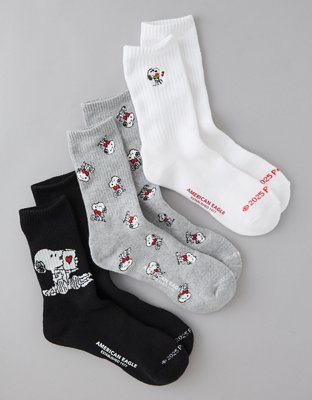 AE Snoopy Crew Socks 3-Pack