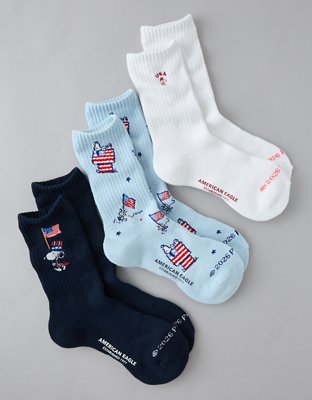 AE Snoopy Americana Crew Socks 3-Pack from American Eagle - $24.95