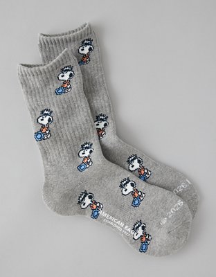 AE Snoopy Graphic Crew Socks