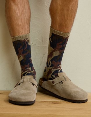 Мужские носки American Eagle AE Camo с камуфляжным принтом, цвет: Зелёный — фото 1