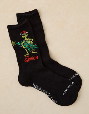 AE Grinch Graphic Crew Socks
