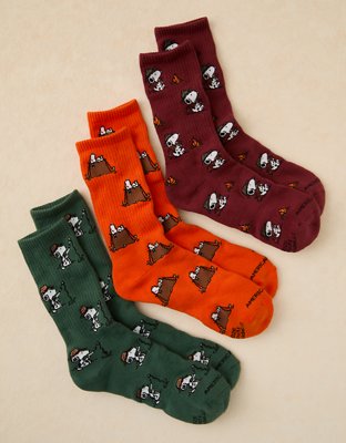 AE Snoopy Graphic Crew Socks 3-Pack