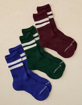 AE Striped Crew Socks 3-Pack