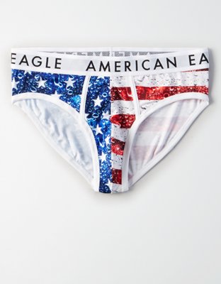 Трусы-брифы AEO Slim Americana для мужчин, стрейч — American Eagle — фото 3