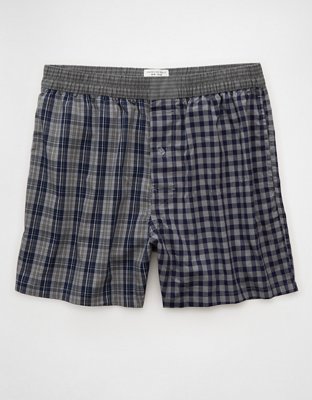 AEO Men's Plaid Stretch Poplin Boxer Short