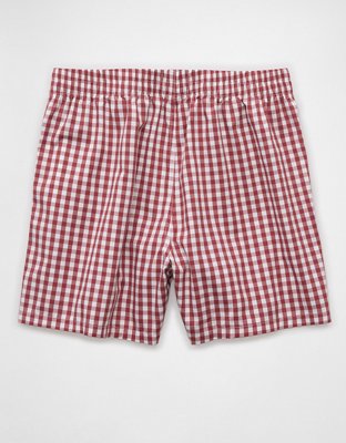 AEO Men's Plaid Poplin Pocket Boxer Short