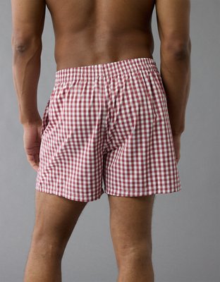 AEO Men's Plaid Poplin Pocket Boxer Short