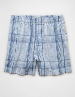 AEO Men's Plaid Poplin Pocket Boxer Short