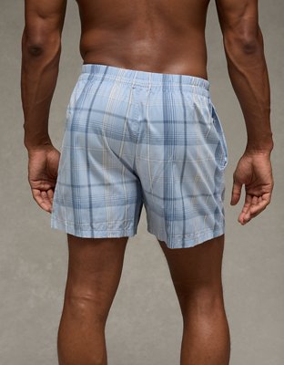 AEO Men's Plaid Poplin Pocket Boxer Short