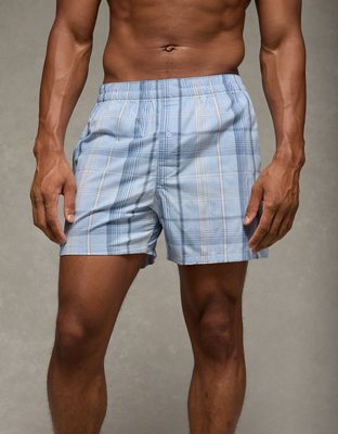 AEO Men's Plaid Poplin Pocket Boxer Short