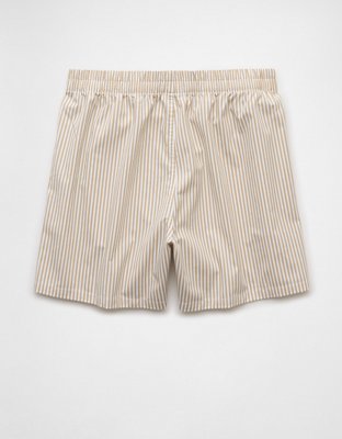 Caleçon boxeur à poche en popeline rayée pour hommes AEO