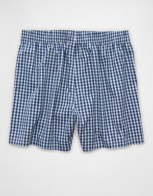 AEO Men's Plaid Poplin Pocket Boxer Short