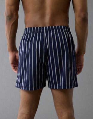 AEO Mens Striped Poplin Pocket Boxer Short