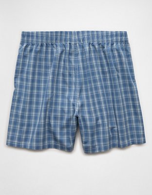 AEO Men's Plaid Poplin Pocket Boxer Short