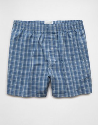 AEO Men's Plaid Poplin Pocket Boxer Short