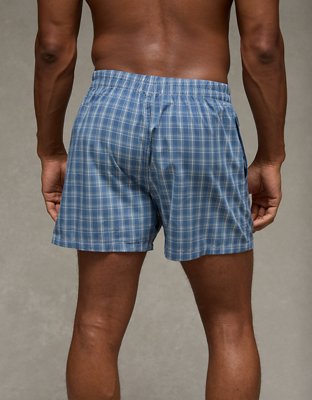 AEO Men's Plaid Poplin Pocket Boxer Short