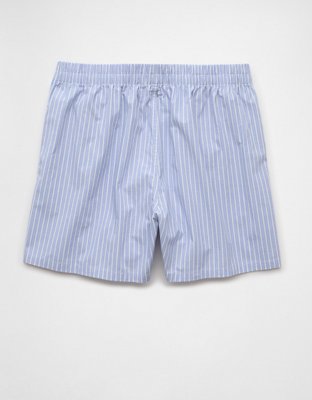 Caleçon boxeur à poche en popeline rayée pour hommes AEO