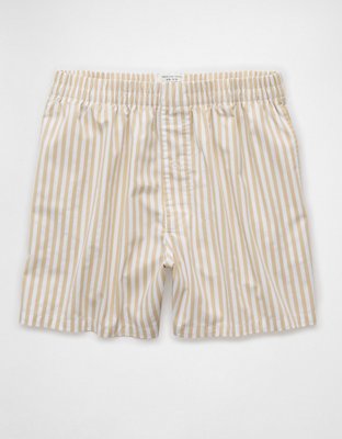 Caleçon boxeur à poche en popeline rayée pour hommes AEO