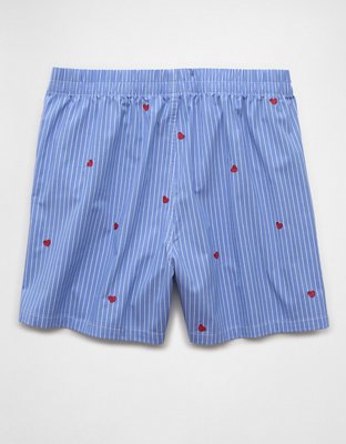 AEO Men's Striped Hearts Poplin Pocket Boxer Short