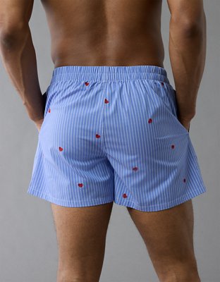 AEO Men's Striped Hearts Poplin Pocket Boxer Short
