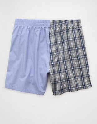 AEO Men's Plaid Stretch Poplin Pocket Boxer Short