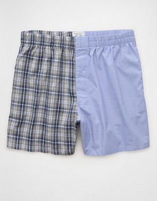 AEO Men's Plaid Stretch Poplin Pocket Boxer Short