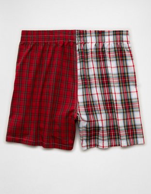AEO Men's Plaid Stretch Poplin Pocket Boxer
