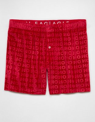 AEO Men's Ho Ho Ho Velvet Pocket Boxer Short