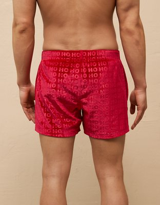 AEO Men's Ho Ho Ho Velvet Pocket Boxer Short