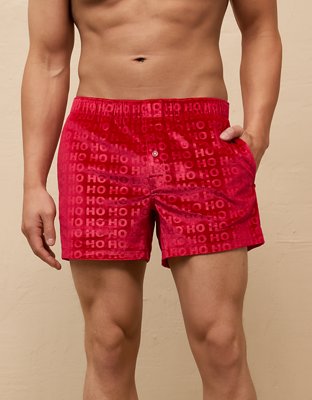 AEO Men's Ho Ho Ho Velvet Pocket Boxer Short