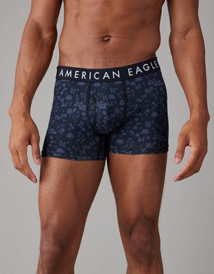 American Eagle 3pack trunks underwear in plain blue and black all over  logo/check