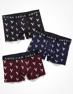 New American Eagle Men's 2850900 Assorted 3 Classic Trunk Underwear  3-Pack, Multi (L)