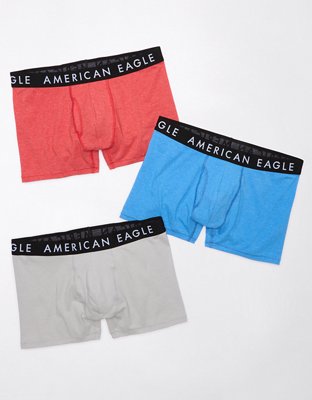 American Eagle Men's 3-Pack 6 Boxer Briefs XL Extra Large X-Large Underwear  (Heathered: Burgundy, Gray, Light Blue) at  Men's Clothing store