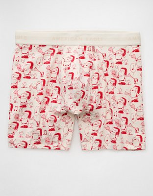 Caleçon boxeur ajusté classique de 6 po USA Snoopy père Noël pour hommes AEO