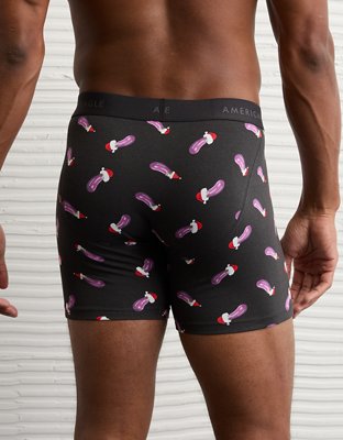 Caleçon boxeur ajusté classique de 6 po père Noël aubergine pour hommes AEO