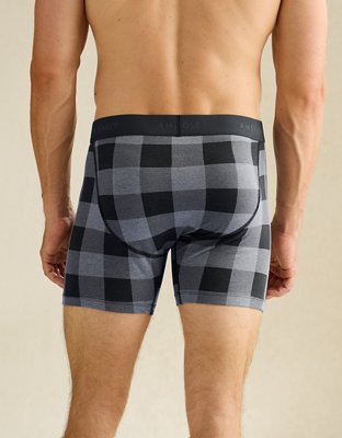 AEO Men's Plaid 6" Classic Cotton Boxer Brief