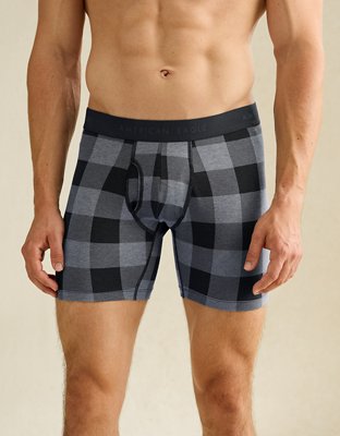 AEO Men's Plaid 6" Classic Cotton Boxer Brief