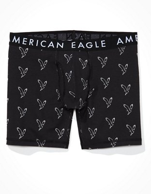 Small - 3-Pack AEO American Eagle 6 Flex Boxer Brief Trunks - Red/Blue/Grey