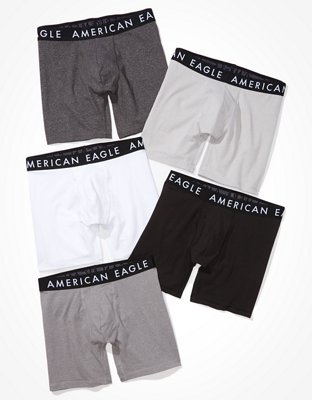 New American Eagle Men's 3000900 American Logo 6 Flex Boxer Brief  Multipack, Multi (S) 