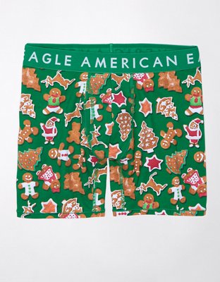 Buy American Eagle Men Green X-Mas Cookies 6 Inches Flex Boxer Brief Online  - 731138