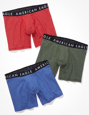 Small - 5-Pack AEO American Eagle Men's 6 Flex Boxer Brief Trunks - Space