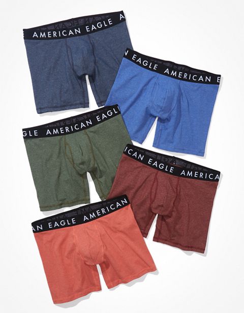 Трусы-боксеры AEO Solid Classic для мужчин, 5 шт. — American Eagle