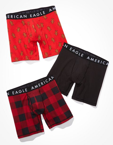 Трусы-боксеры AEO Festive Classic для мужчин, 3 шт. — American Eagle