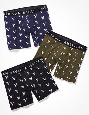 American Eagle 3-Pack AE Men's 6 Boxer Briefs Size MEDIUM Cotton Blend  Boxer Brief AEO Underwear